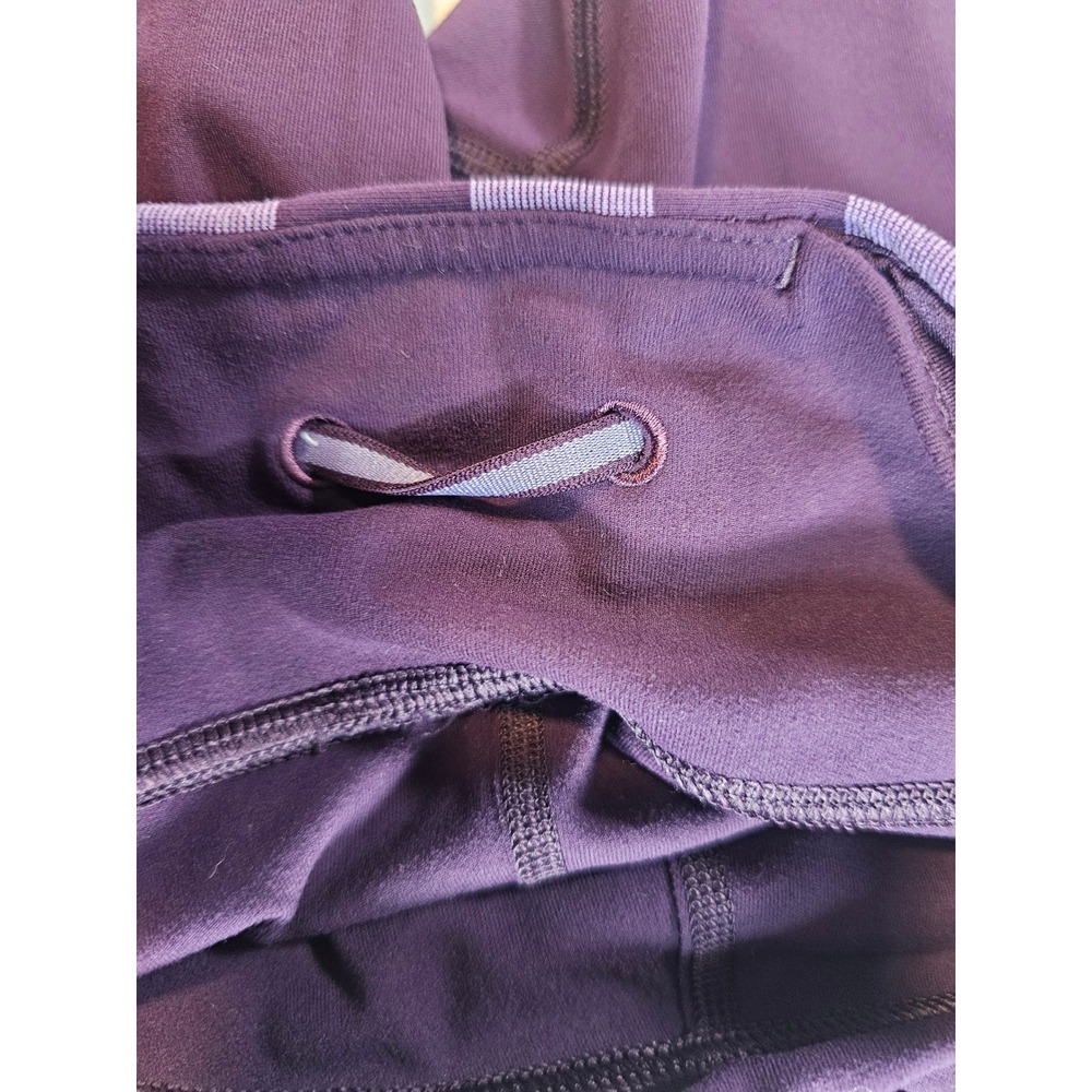 Lululemon Inspire Crop Leggings Women 4 Purple Mesh Ruched Running Pants - Picture 4 of 7